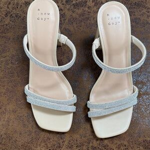 A New Day Women's Beige Heeled Sandals